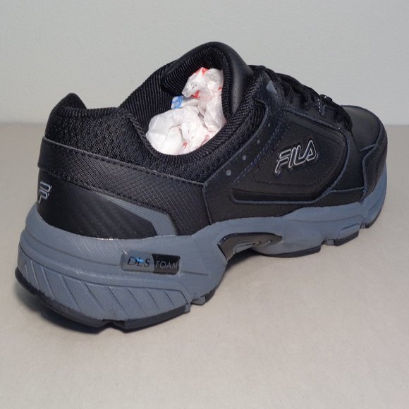 Fila Size 11.5 M MEMORY DECIMUS 7 Black Leather Sneakers New Men's Shoes - Picture 12 of 16